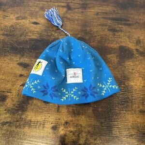 Vintage Swix Teal Fair Isle Winter Hat – Acrylic/Poly Blend – Tassel Beanie  EUC